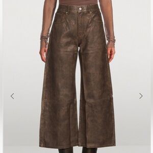free people Misha Faux Leather Wide Barrel Pant